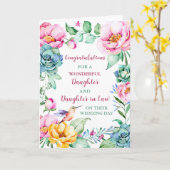 Dochter & Dochter in de Wet Gefeliciteerd Kaart (Gele Bloem)