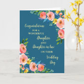 Dochter & Dochter in de Wet Gefeliciteerd Kaart (Gele Bloem)