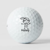 DOCHTER Doodle stok mensen Gepersonaliseerde GIFT Golfballen (Voorkant)