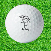 DOCHTER Doodle stok mensen Gepersonaliseerde GIFT Golfballen