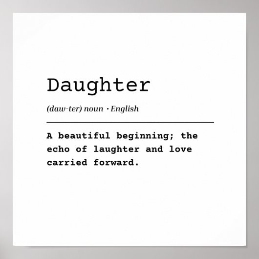 Dochter – een mooi begin poster (Voorkant)