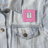 Dochter, Eerste Communie Zilveren Kelk Vierkante Button 5,1 Cm (In situ)
