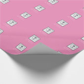 Dochter, eerste communiqué, zilverkrijt cadeaupapier (Hoek)