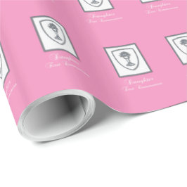 Dochter, eerste communiqué, zilverkrijt cadeaupapier