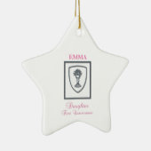 Dochter, eerste communiqué, zilverkrijt keramisch ornament (Rechts)