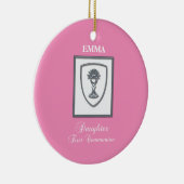 Dochter, eerste communiqué, zilverkrijt keramisch ornament (Rechts)