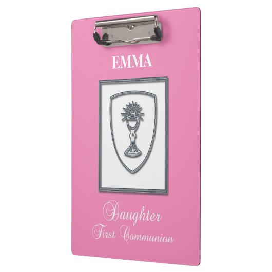 Dochter, eerste communiqué, zilverkrijt klembord (Links)