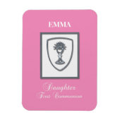 Dochter, eerste communiqué, zilverkrijt magneet (Verticaal)