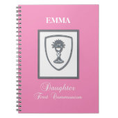 Dochter, eerste communiqué, zilverkrijt notitieboek (Voorkant)