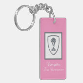 Dochter, eerste communiqué, zilverkrijt sleutelhanger (Voorkant Links)