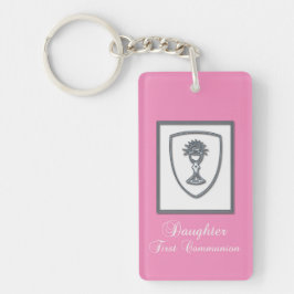 Dochter, eerste communiqué, zilverkrijt sleutelhanger