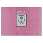 Dochter, eerste communiqué, zilverkrijt snijplank (Voorkant)