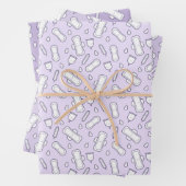 Dochter Eerste Periode Paarse Witte Tampon Pad Inpakpapier Vel (In situ)