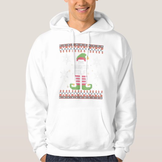 Dochter Elf Ugly Kerstmis Hoodie (Voorkant)