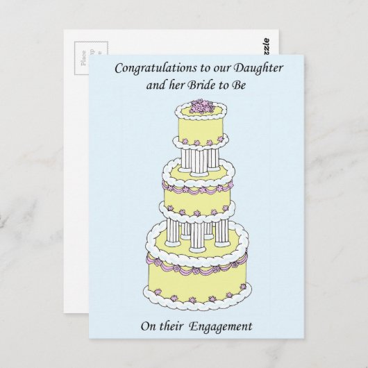 Dochter en bruid worden Verloving Briefkaart (Voorkant / Achterkant)