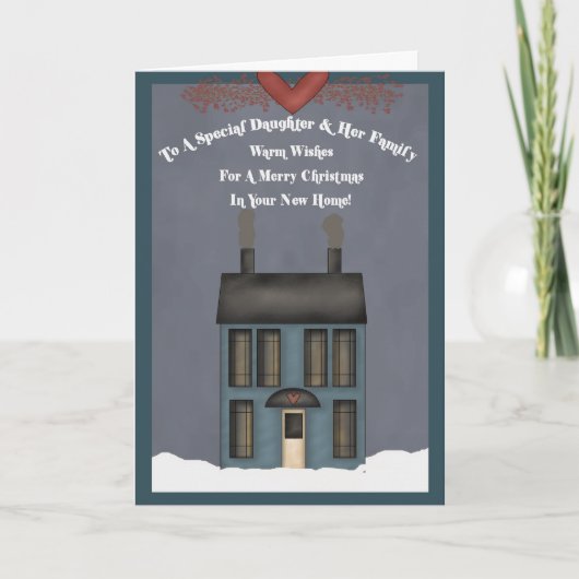 Dochter en haar familie, 1e kerst in New Home Feestdagen Kaart (Voorkant)