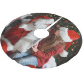 Dochter en Kerstman Foto | Christmas Kerstboom Rok (Gekanteld)