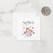 Dochter en moeder vieren Happy Moederdag Notitiekaartje (Voorkant / Achterkant in situ)
