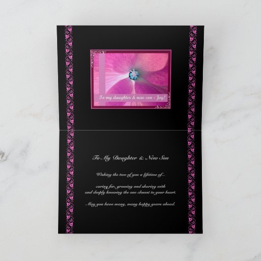 Dochter en nieuwe zoon - Huwelijksfelicitaties Kaart (Binnen)