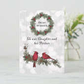 Dochter en Partner Red Kardinaal Kerstmis (Staand voorkant)