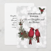 Dochter en Partner Red Kardinaal Kerstmis (Voorkant / Achterkant)
