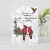 Dochter en Partner Red Kardinaal Kerstmis (Staand voorkant)