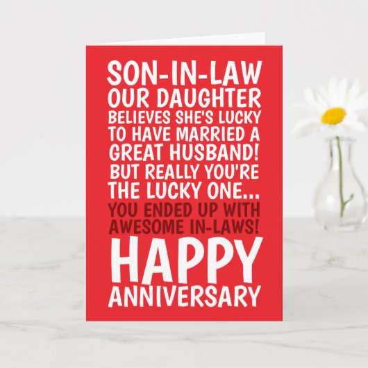 Dochter en schoonzoon Jubileum Kaart (Kleine Plant)