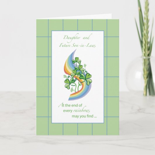 Dochter en toekomstige zoon in de wet St. Patrick' Kaart (Voorkant)