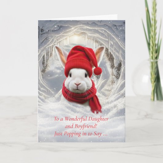 Dochter en vriendje Schattig Kerstmis Kaart (Voorkant)