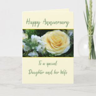 Dochter en vrouw Jubileum Yellow Rose Kaart