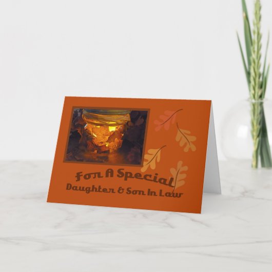 Dochter en Zoon in de Kaart van de Thanksgiving (Voorkant)