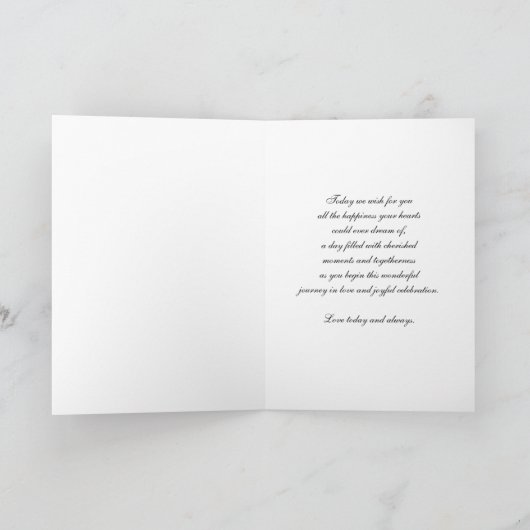 Dochter en zoon in de wet bruiloft gefeliciteerd r kaart (Binnen)