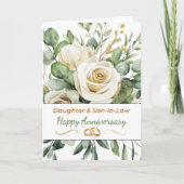 Dochter en zoon in de wet bruiloft Jubileum Rozen Kaart (Voorkant)