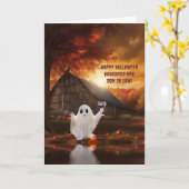 Dochter en zoon in de wet Grappig Halloween Kaart (Gele Bloem)