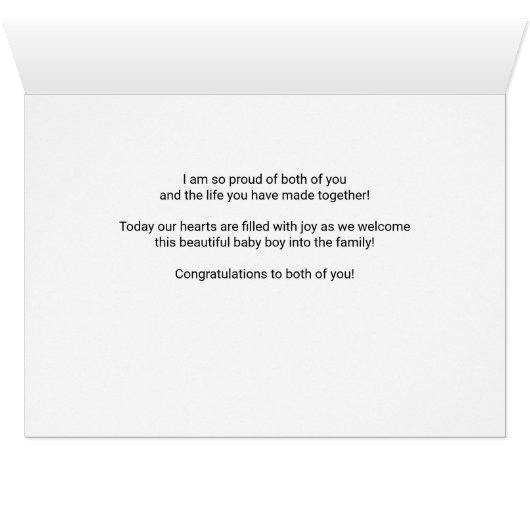 Dochter en zoon in Law Baby Gefeliciteerd (Binenzijde Horizontaal (Onderkant))