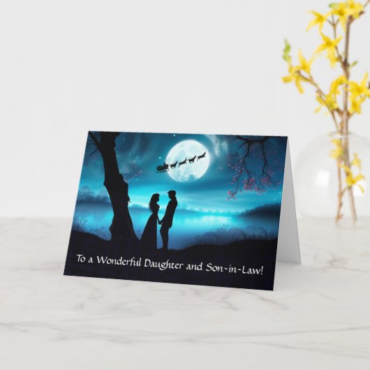 Dochter en Zoon in Wet Kerstvakantie Kaart (Gele Bloem)