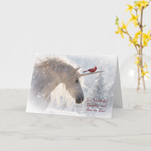 Dochter en Zoon in Wet Kerstvakantie Kaart (Gele Bloem)