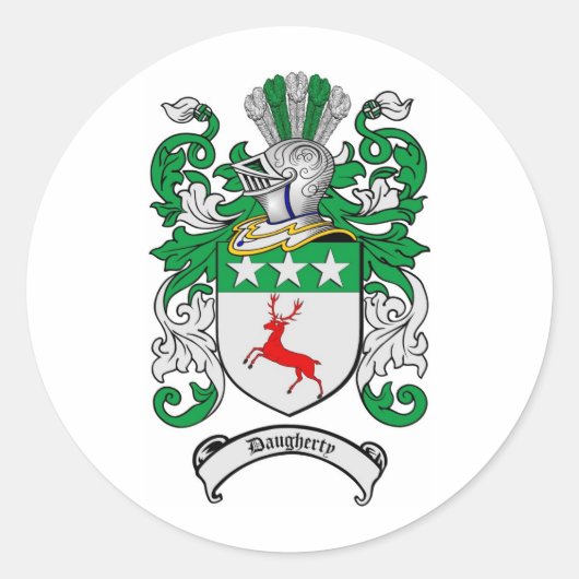 DOCHTER FAMILIE CREST - DOCHTER WAPEN RONDE STICKER (Voorkant)