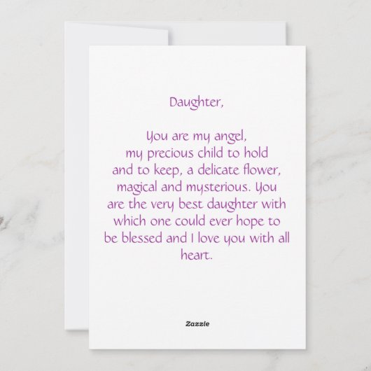 Dochter Feestdagenkaart (Achterkant)