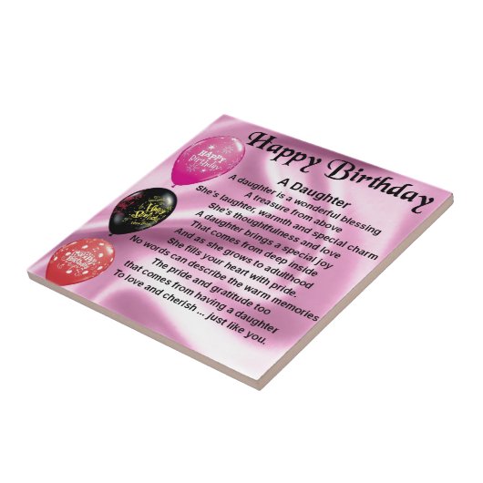 dochter gedicht blije verjaardag tegeltje (Zijkant)