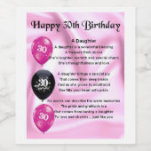 Dochter Gedicht Wijnflesje Label - 30e Verjaardag Wijn Etiket (Enkel label)