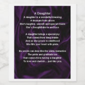 Dochter Gedicht Wijnflesje Label - Paarse Wijn Etiket (Enkel label)