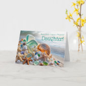 Dochter Gefeliciteerd Moederdag met schelpen Kaart (Gele Bloem)
