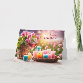 Dochter Gefeliciteerd Moederdag Mooie Bloemen Feestdagen Kaart