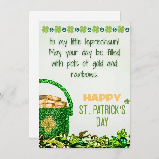 Dochter - Gelukkig St. Patrick's Dag Kaart (Voorkant / Achterkant)