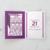 DOCHTER - Gelukkige 21ste Verjaardag Kaart (Binnen)
