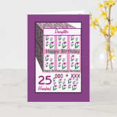 DOCHTER - Gelukkige 25ste Verjaardag Kaart (Gele Bloem)