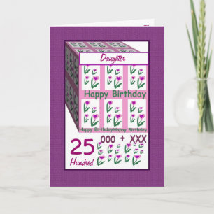DOCHTER - Gelukkige 25ste Verjaardag Kaart