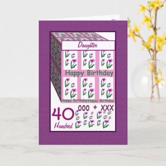 DOCHTER - Gelukkige 40ste Verjaardag Kaart (Gele Bloem)