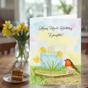 Dochter Gelukkige Maart Verjaardag Narcissen Kaart